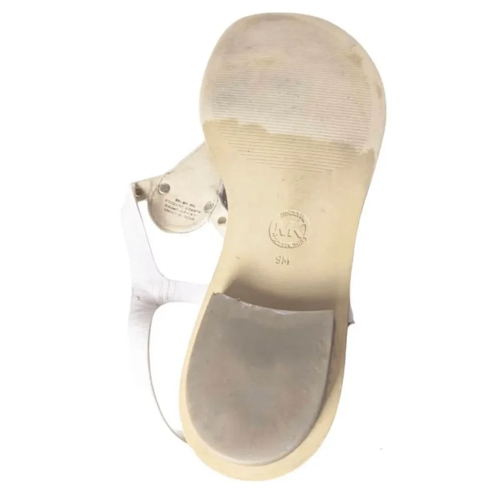 MICHAEL KORS Mallory Tan Leather T-Strap Sandal Size 9M